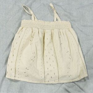 Old Navy Smocked Embroidered-Eyelet Sleeveless Top